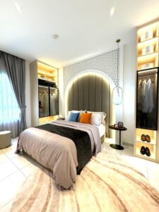 Master bedroom interior at Daffodil Residensi condo Puncak Alam