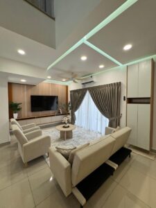 Modern living room of Selasih Alam Perdana near LATAR Highway